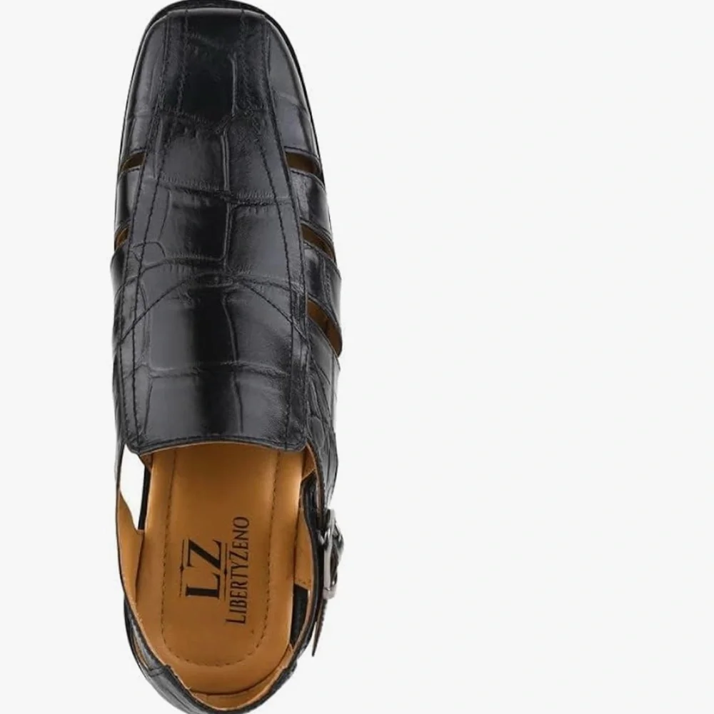 Liberty Zeno Men’s Black Dressy Loafers with Glossy Leather Finish, Size 13, New